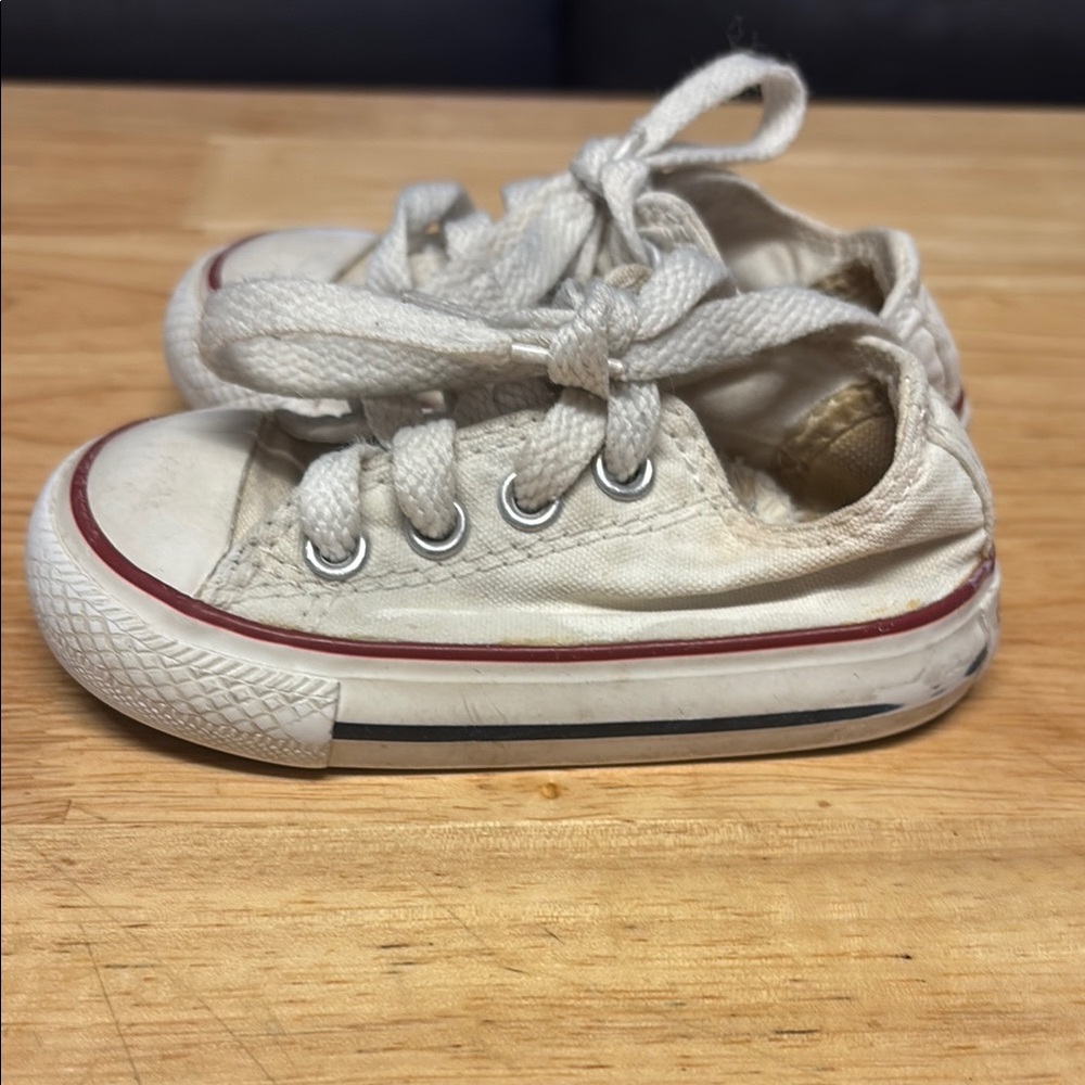 Converse White and Red Canvas Sneakers Classic Style